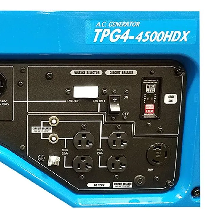 TSURUMI PUMP 3,600 Watt Gasoline Powered Portable Blue Generator with GFCI Protection and Honda GX240 Engine, photo 2 of 4