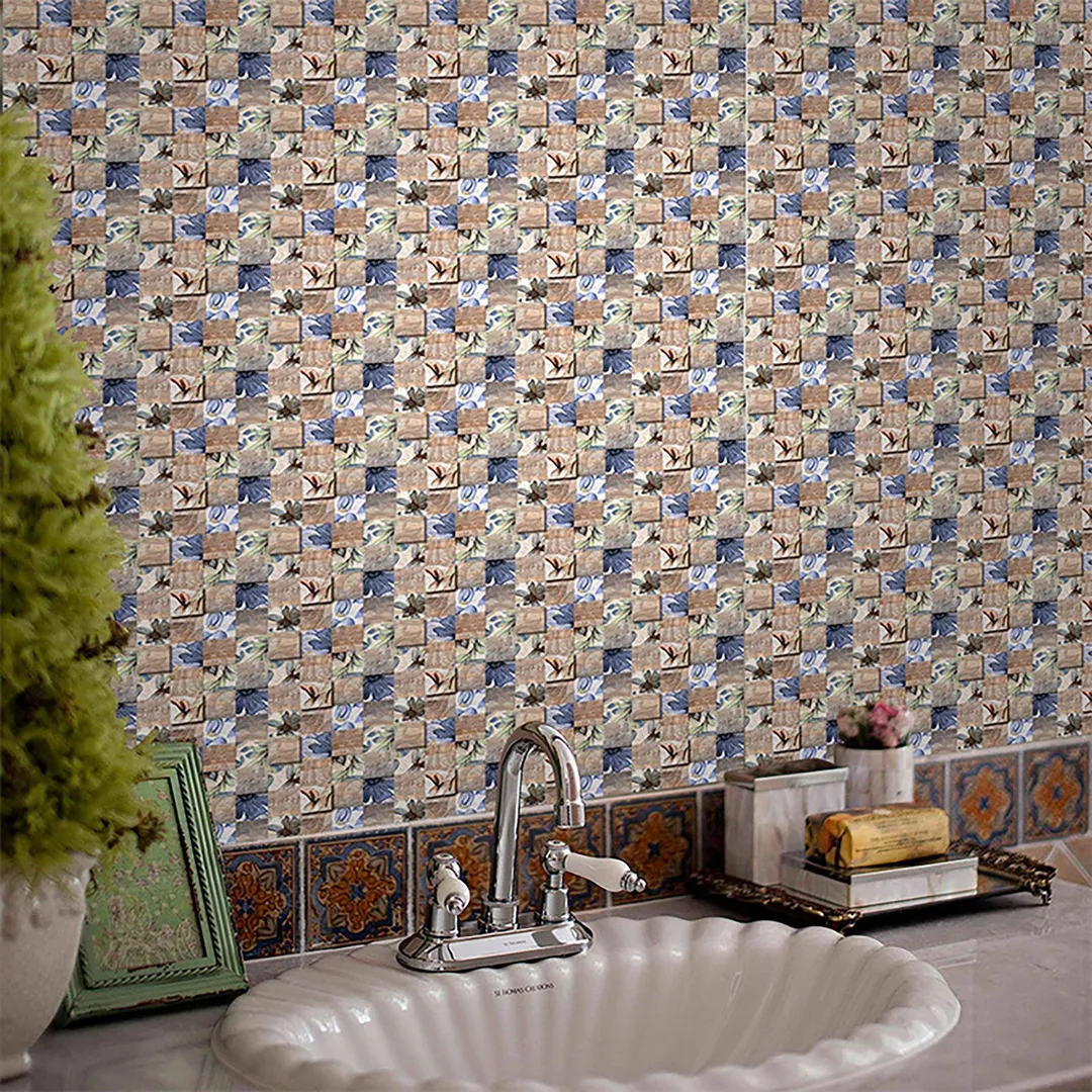 6-60pcs Peel and Stick Tile Backsplash Self-Adhesive Decorative Waist Line Mosaic Tiles for Kitchen and Bathroom, photo 4 of 8
