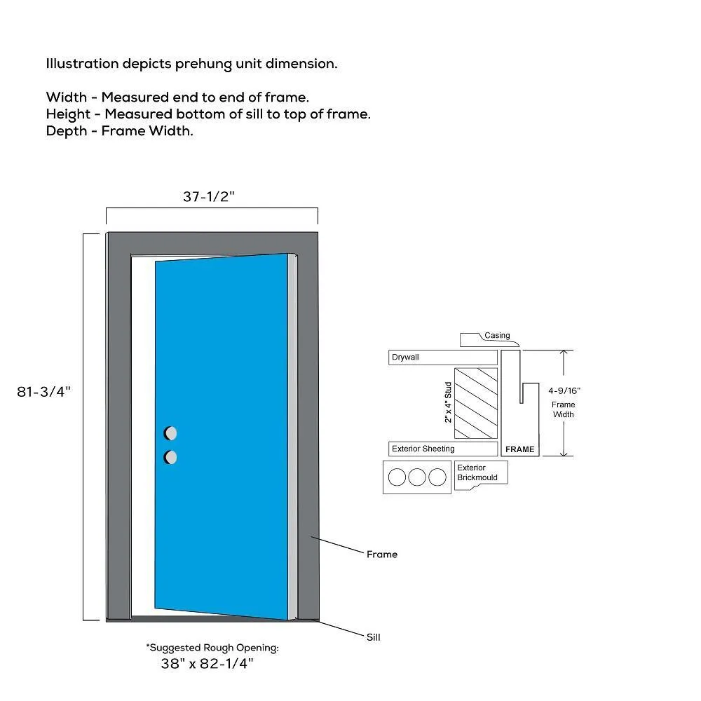 MMI Door 36 in. x 80 in. Davina Right-Hand Inswing 5-Lite Frosted Glass Painted Steel Prehung Front Door on 4-9/16 in. Frame, photo 2 of 42