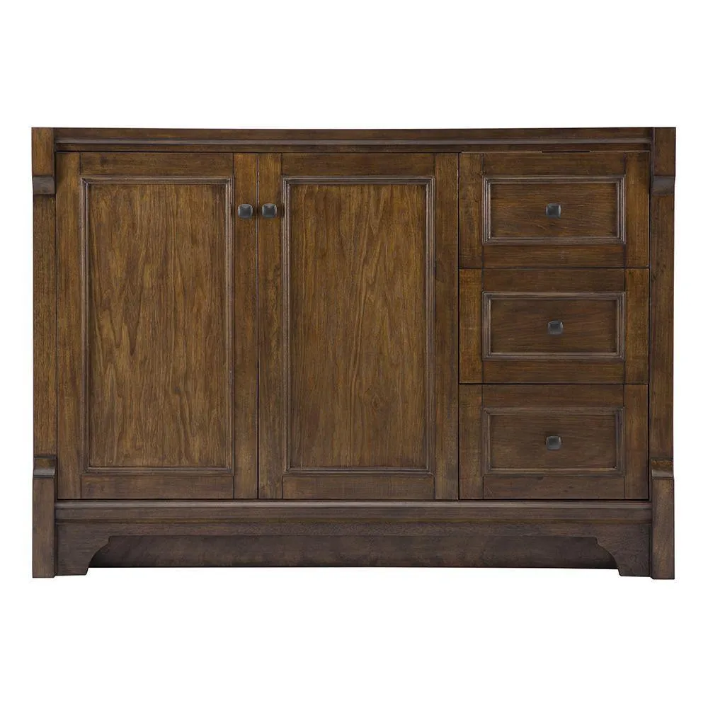 Creedmoor 48 in. W Bath Vanity Cabinet Only in Walnut with Right Hand Drawers, photo 5 of 12