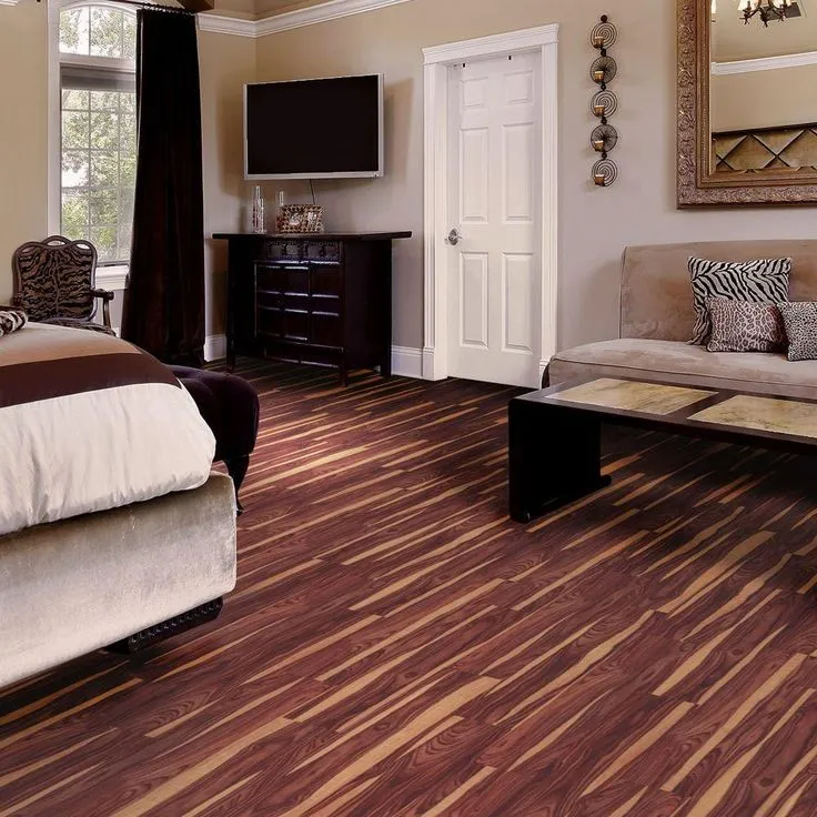 TrafficMaster African Wood Dark 6 in. W x 36 in. L Luxury Vinyl Plank Flooring (24 sq. ft. / case), photo 9 of 15