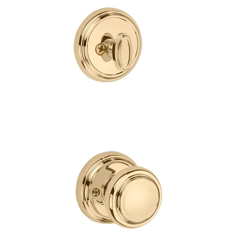 Prestige Wesley Single Cylinder Lifetime Polished Brass Door Handleset with Alcott Door Knob Featuring SmartKey Security, photo 7 of 13