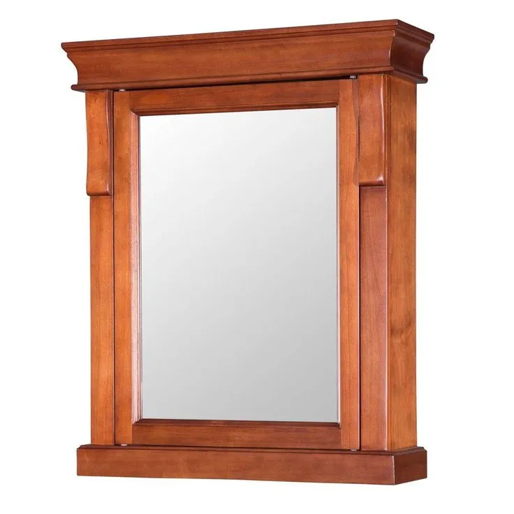 Naples 25 in. W x 31 in. H x 8 in. D Framed Surface-Mount Bathroom Medicine Cabinet in Warm Cinnamon, photo 6 of 9