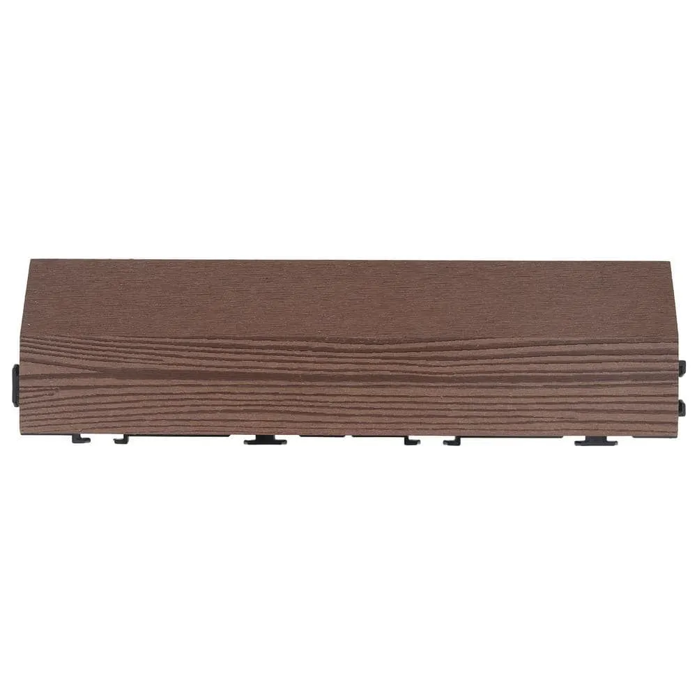 Design House Straight Edge Trim 3 in. x 12 in. Wood-Plastic Composite Deck Tile in Russet Canyon( 4-Pack), photo 7 of 8