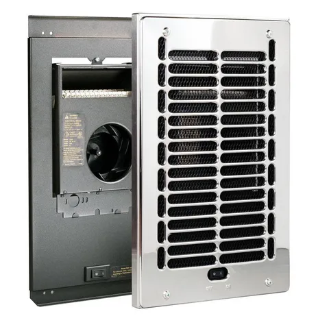 RBF Series 1000-Watt 120-Volt Electric Fan-Forced In-Wall Bath Heater Chrome