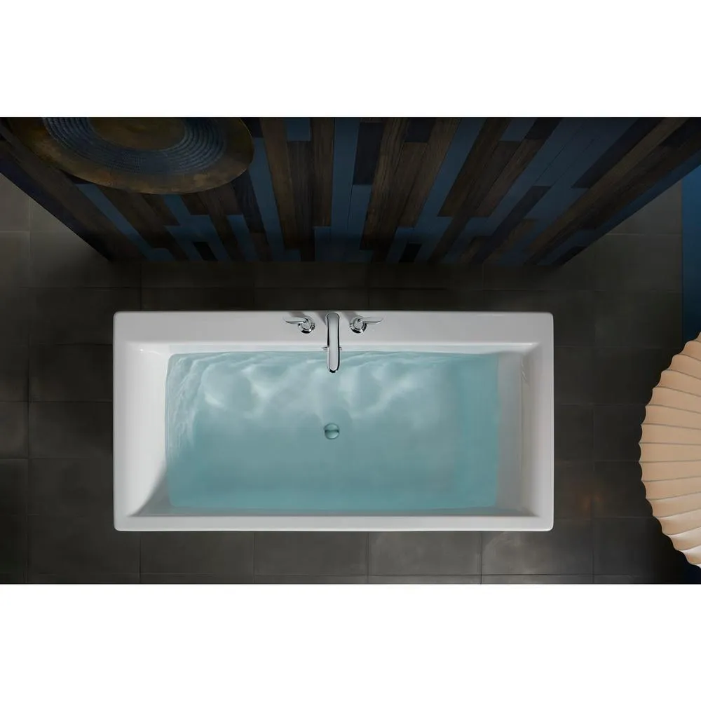 Stargaze 72 in. x 36 in. Freestanding Bathtub with Fluted Shroud and Center Drain in White, photo 3 of 8