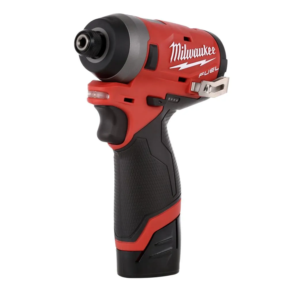 M12 FUEL 12-Volt Lithium-Ion Brushless Cordless 1/4 in. Hex Impact Driver Kit with Free M12 LED Flood Light, photo 2 of 14
