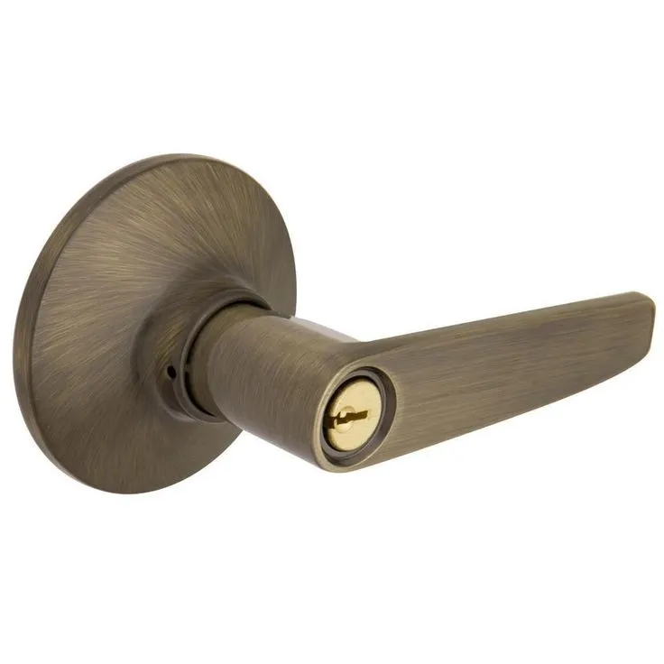 Olympic Stainless Steel Keyed Entry Door Lever Lock, photo 4 of 5