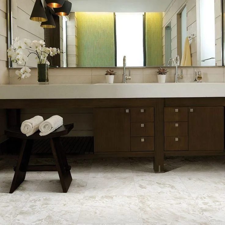 TrafficMASTER White Marble Vinyl Sheet, Sold by 12 ft. Wide x Custom Length, photo 2 of 3