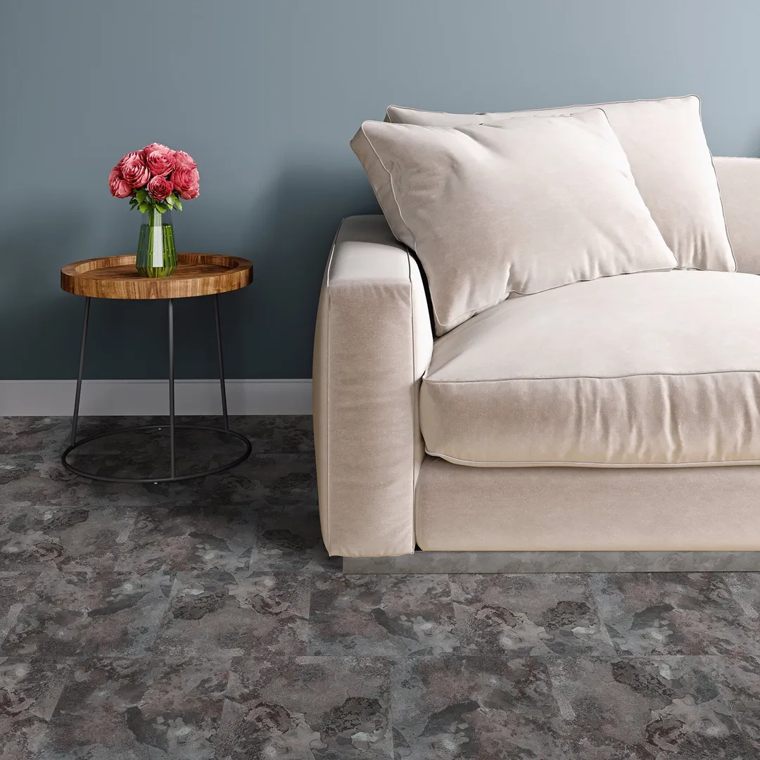 Achim Portfolio Self Adhesive Vinyl Floor Tile - 12 Tiles/12 Sq. ft., 12 x 12, Midnight Marble, photo 2 of 3