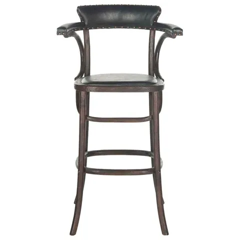 Kenny Antique Black Upholstered Bar Stool