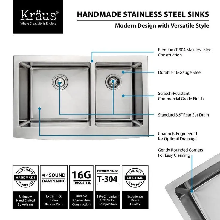 All-in-One Farmhouse Apron Front Stainless Steel 33 in. Double Bowl Kitchen Sink with Faucet in Stainless Steel, photo 10 of 11