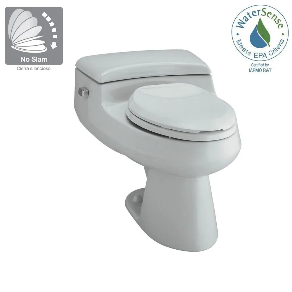 San Raphael Comfort Height 1-Piece 1 GPF Single Flush Elongated Toilet in Ice Grey, Seat Included, photo 2 of 10