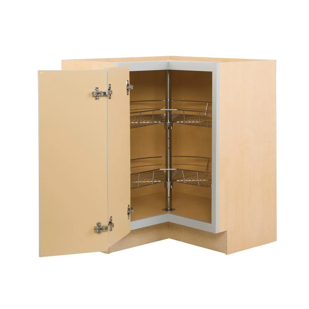 Shaker Assembled 28.5x34.5x16.5 in. Lazy Susan Corner Base Kitchen Cabinet in Dove Gray, photo 11 of 13
