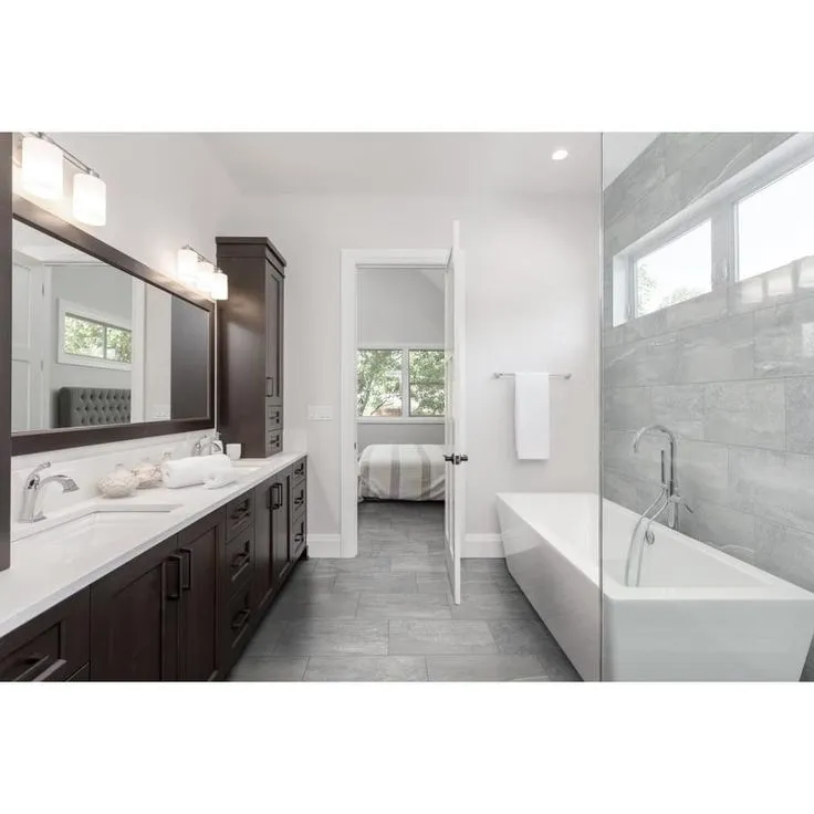 Style Selections Skyros Gray 12-in x 24-in Glazed Porcelain Floor and Wall Tile, photo 8 of 8