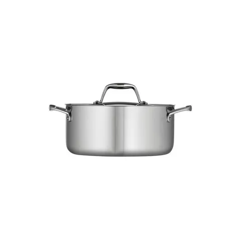 Gourmet Tri-Ply Clad 5 qt. Round Stainless Steel Dutch Oven with Lid
