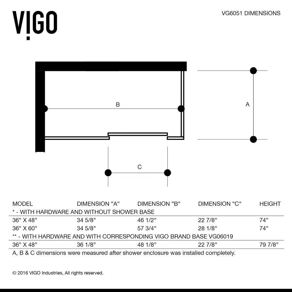 Winslow 34.625 in. x 74 in. Frameless Corner Bypass Shower Enclosure in Stainless Steel with Clear Glass, photo 11 of 15