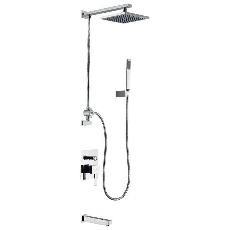 ANZZI Byne 1-Handle 1-Spray Tub and Shower Faucet with Sprayer Wand in Polished Chrome (Valve Included), photo 9 of 10