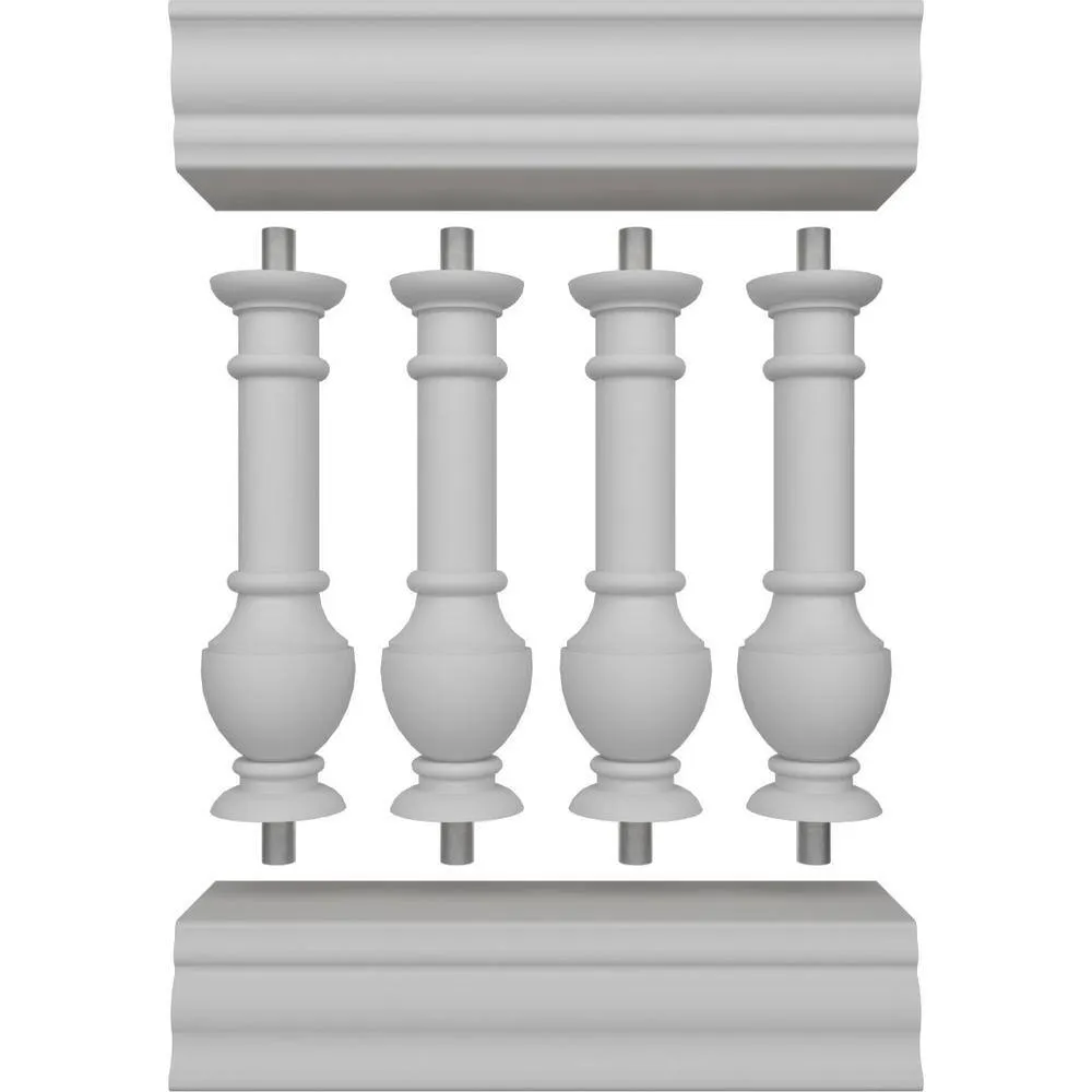 Ekena Millwork Fiberthane York Balustrade 24 in. L x 32 in. H Fiberglass Railing Kit, photo 5 of 6
