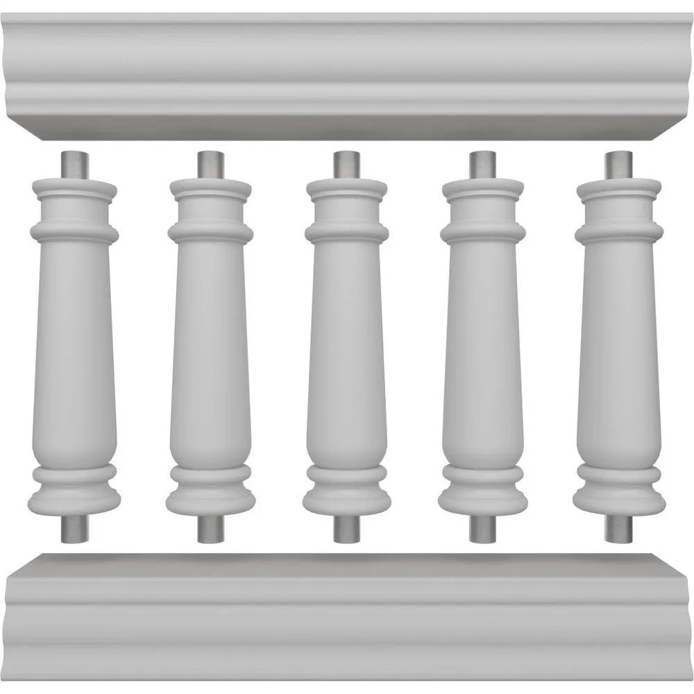 Ekena Millwork Fiberthane Wellington Balustrade 36 in. L x 32 in. H Fiberglass Railing Kit, photo 5 of 6