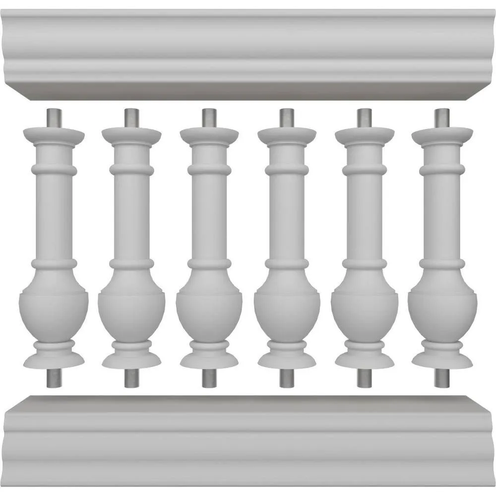Ekena Millwork Fiberthane York Balustrade 36 in. L x 32 in. H Fiberglass Railing Kit, photo 5 of 6