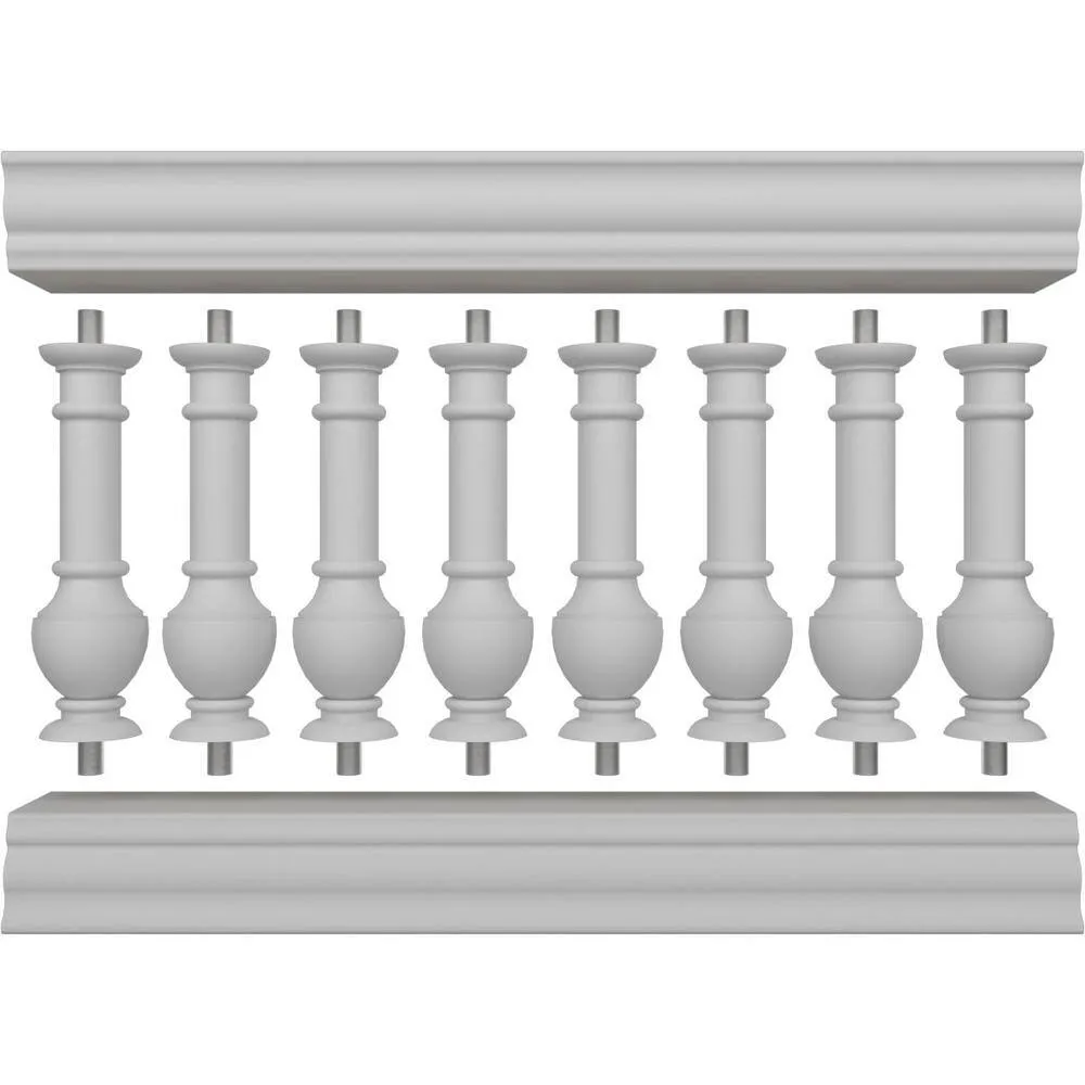 Ekena Millwork Fiberthane York Balustrade 48 in. L x 32 in. H Fiberglass Railing Kit, photo 5 of 6