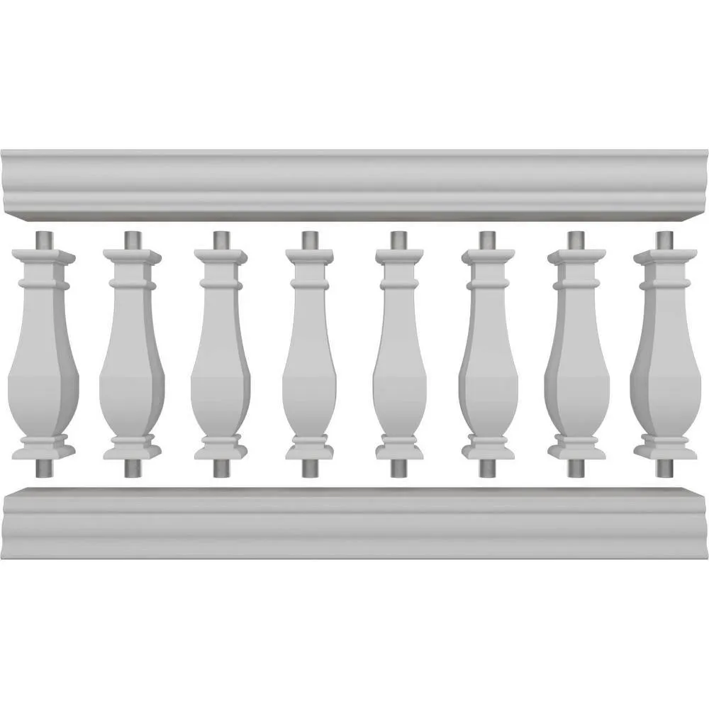 Ekena Millwork Fiberthane Arcadian Balustrade 60 in. L x 32 in. H Fiberglass Railing Kit, photo 5 of 6