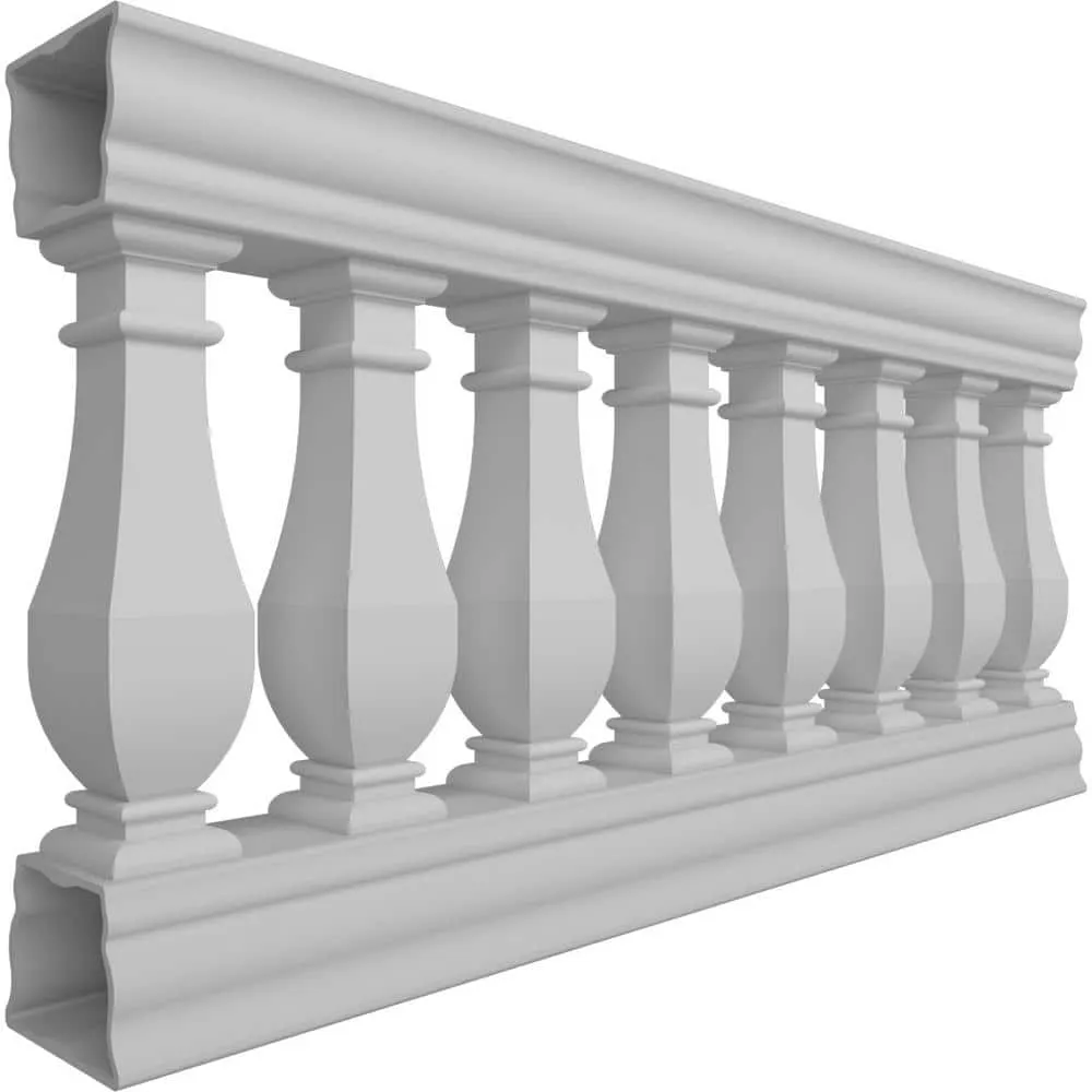 Ekena Millwork Fiberthane Arcadian Balustrade 60 in. L x 32 in. H Fiberglass Railing Kit, photo 3 of 6