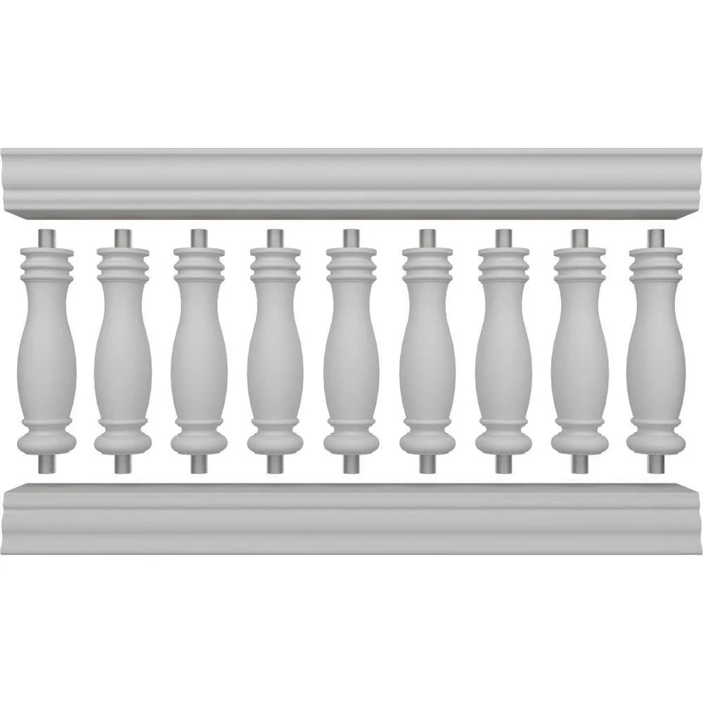 Ekena Millwork Fiberthane Embassy Balustrade 60 in. L x 32 in. H Fiberglass Railing Kit, photo 5 of 6