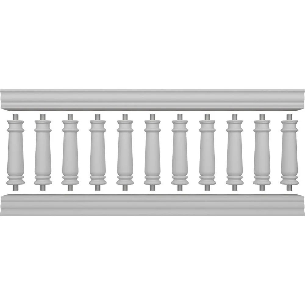 Ekena Millwork Fiberthane Wellington Balustrade 84 in. L x 32 in. H Fiberglass Railing Kit, photo 5 of 6
