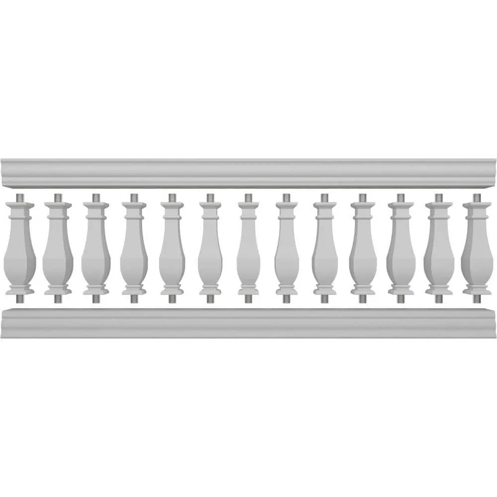 Ekena Millwork Fiberthane Arcadian Balustrade 96 in. L x 32 in. H Fiberglass Railing Kit, photo 5 of 6