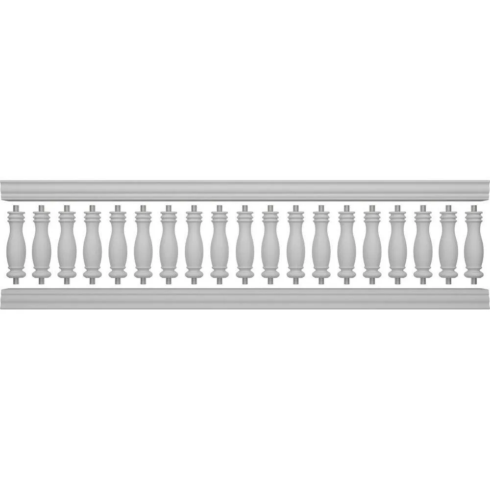 Ekena Millwork Fiberthane Embassy Balustrade 132 in. L x 32 in. H Fiberglass Railing Kit, photo 5 of 6