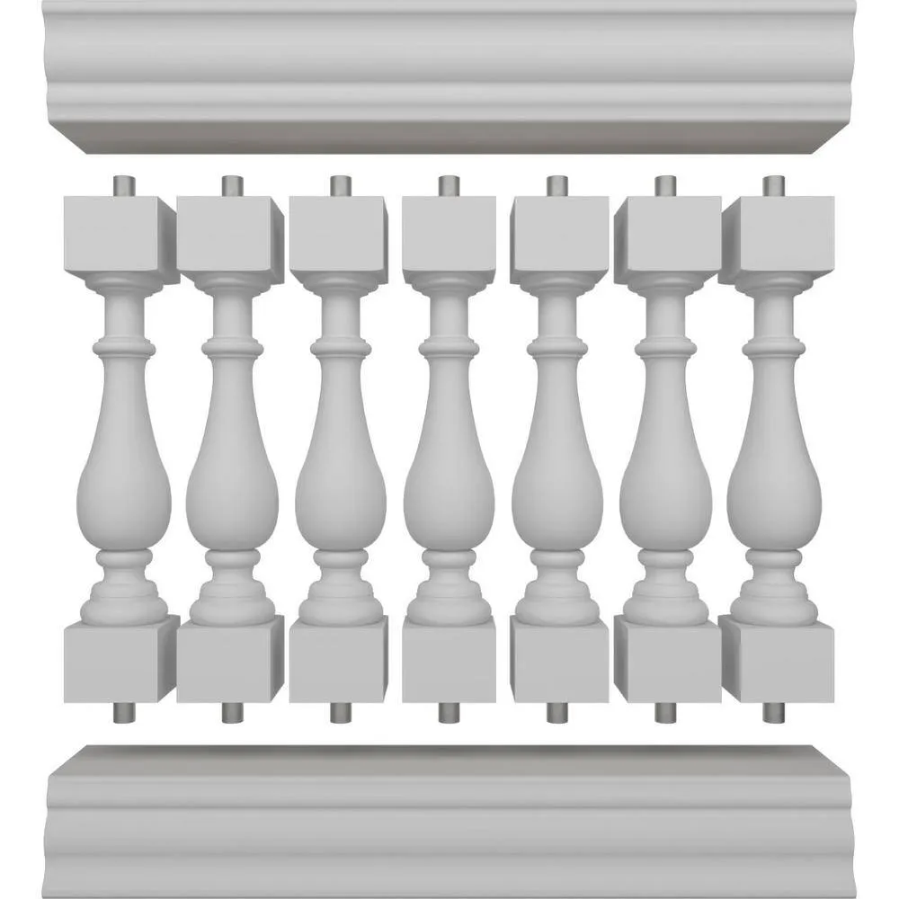 Ekena Millwork Fiberthane Traditional Balustrade 36 in. L x 37 in. H Fiberglass Railing Kit, photo 5 of 6