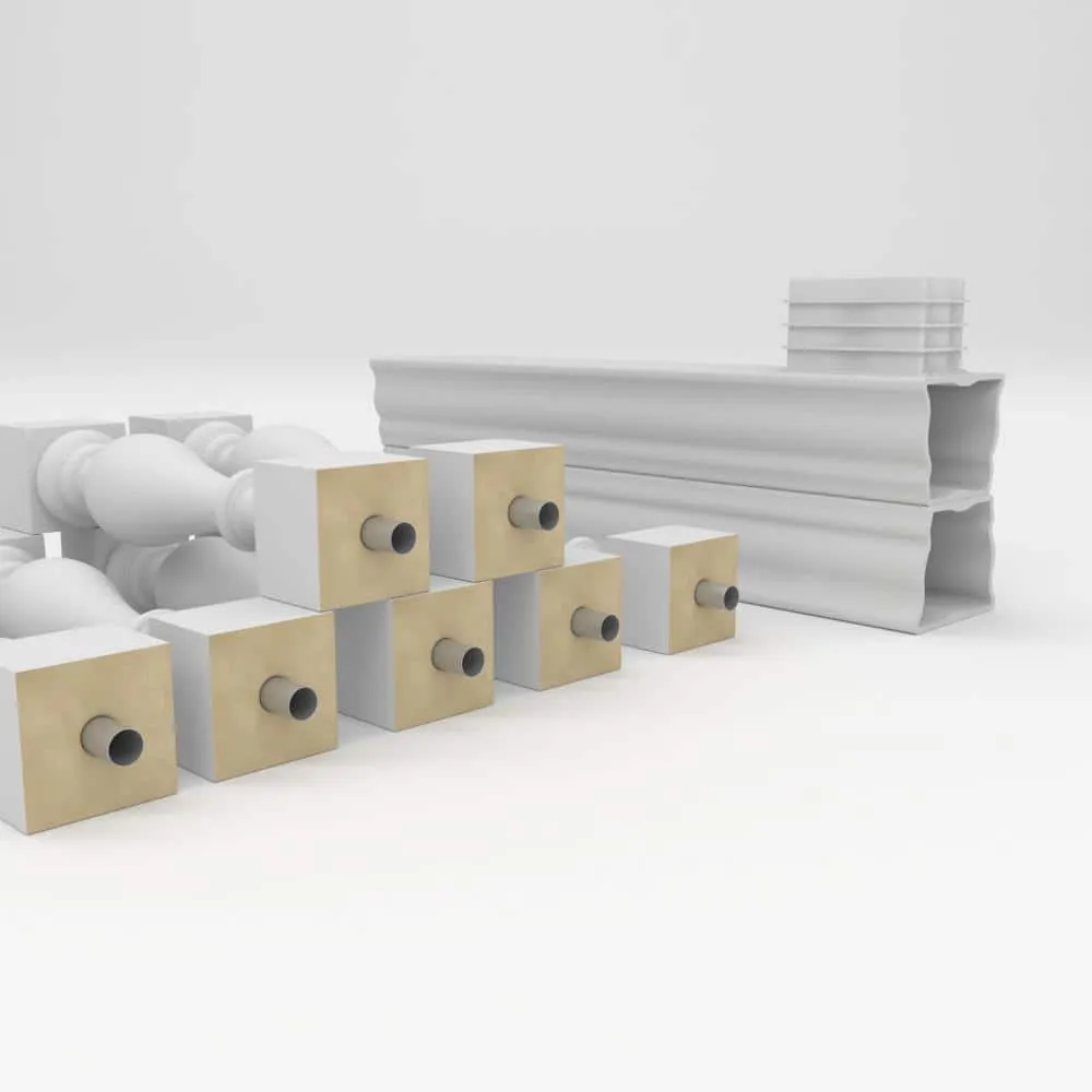 Ekena Millwork Fiberthane Traditional Balustrade 36 in. L x 37 in. H Fiberglass Railing Kit, photo 6 of 6