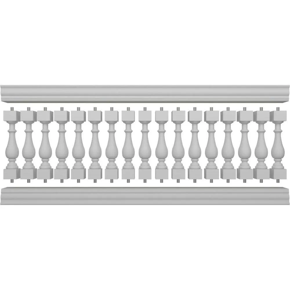 Ekena Millwork Fiberthane Traditional Balustrade 96 in. L x 37 in. H Fiberglass Railing Kit, photo 5 of 6