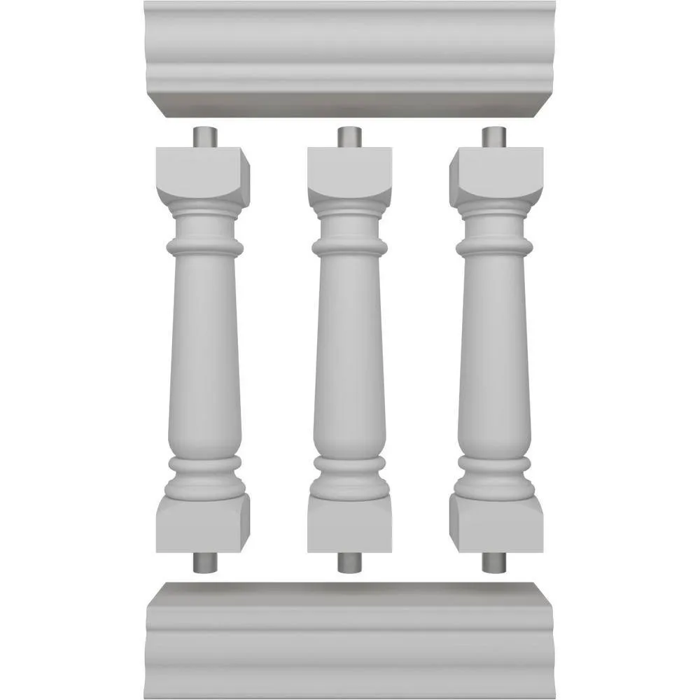 Ekena Millwork Fiberthane Wellington Balustrade 24 in. L x 38 in. H Fiberglass Railing Kit, photo 5 of 6