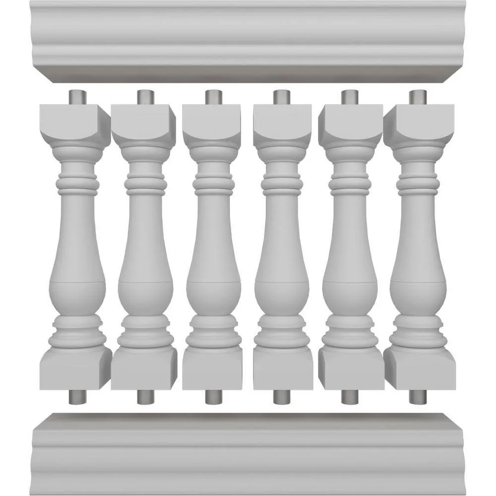 Ekena Millwork Fiberthane Bradford Balustrade 36 in. L x 38 in. H Fiberglass Railing Kit, photo 5 of 6