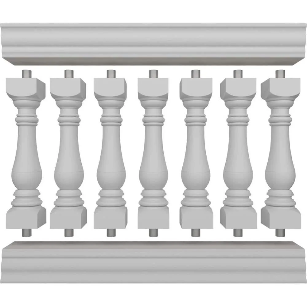 Ekena Millwork Fiberthane Bradford Balustrade 48 in. L x 38 in. H Fiberglass Railing Kit, photo 5 of 6