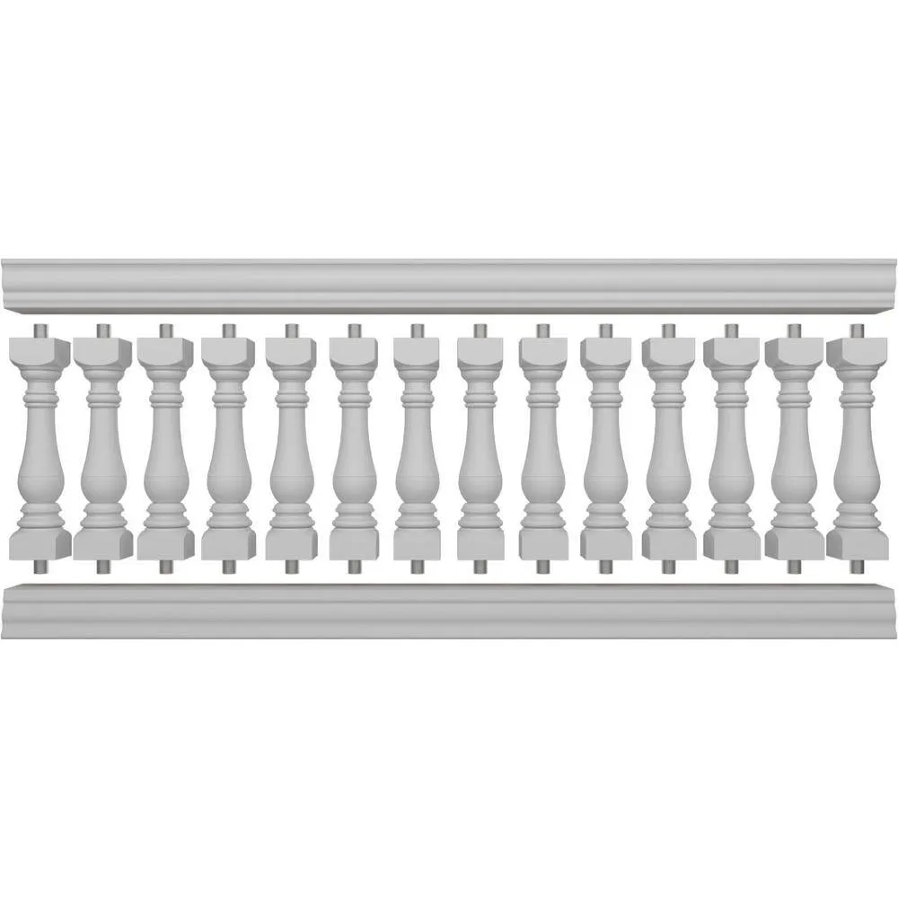 Ekena Millwork Fiberthane Bradford Balustrade 96 in. L x 38 in. H Fiberglass Railing Kit, photo 5 of 6