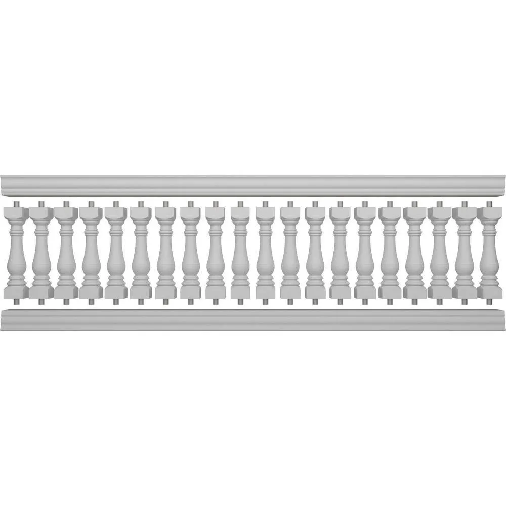 Ekena Millwork Fiberthane Bradford Balustrade 132 in. L x 38 in. H Fiberglass Railing Kit, photo 5 of 6