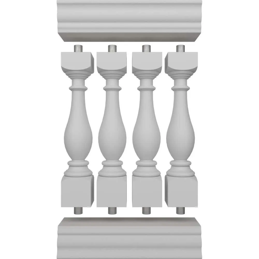 Ekena Millwork Fiberthane Legacy Balustrade 24 in. L x 40 in. H Fiberglass Railing Kit, photo 5 of 6