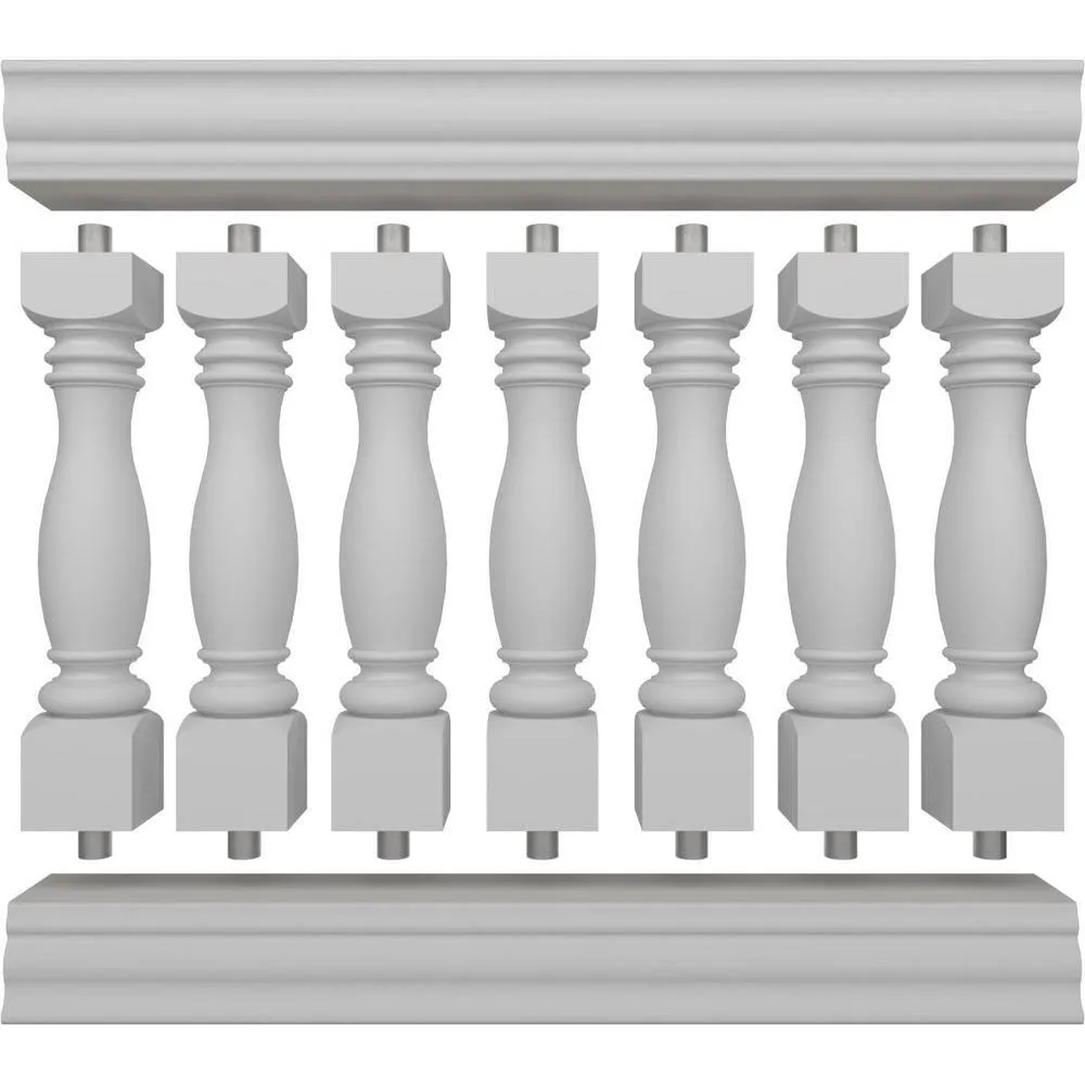 Ekena Millwork Fiberthane Embassy Balustrade 48 in. L x 40 in. H Fiberglass Railing Kit, photo 5 of 6