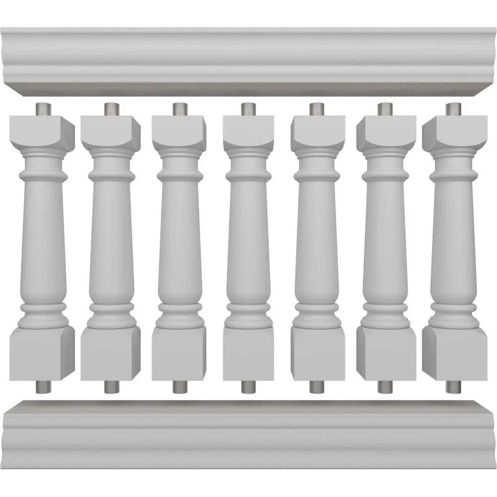 Ekena Millwork Fiberthane Wellington Balustrade 48 in. L x 40 in. H Fiberglass Railing Kit, photo 5 of 6
