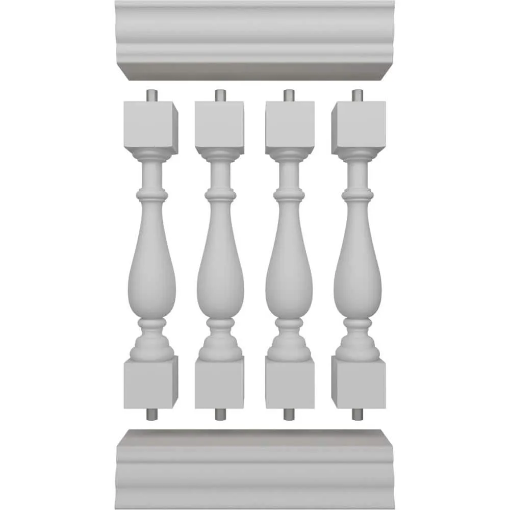 Ekena Millwork Fiberthane Traditional Balustrade 24 in. L x 41 in. H Fiberglass Railing Kit, photo 5 of 6