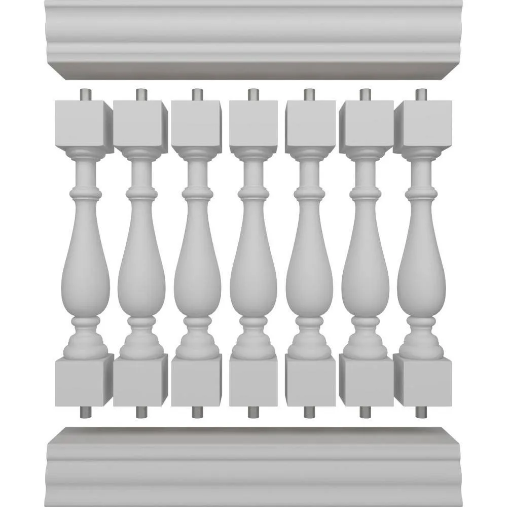 Ekena Millwork Fiberthane Traditional Balustrade 36 in. L x 41 in. H Fiberglass Railing Kit, photo 5 of 6