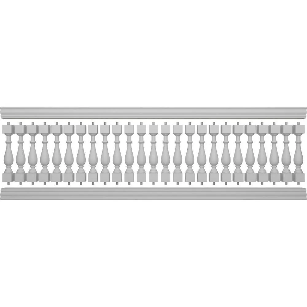 Ekena Millwork Fiberthane Traditional Balustrade 144 in. L x 41 in. H Fiberglass Railing Kit, photo 5 of 6