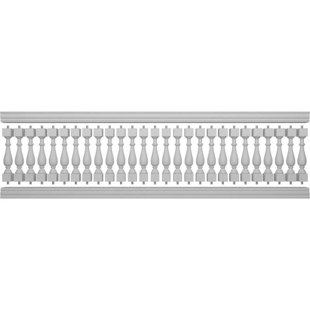Ekena Millwork Fiberthane Traditional Balustrade 156 in. L x 41 in. H Fiberglass Railing Kit, photo 5 of 6