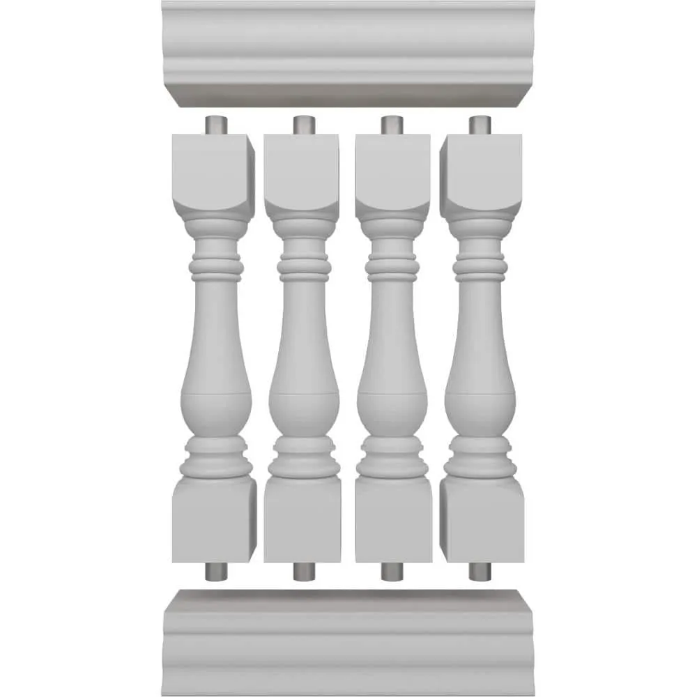 Ekena Millwork Fiberthane Bradford Balustrade 24 in. L x 42 in. H Fiberglass Railing Kit, photo 5 of 6