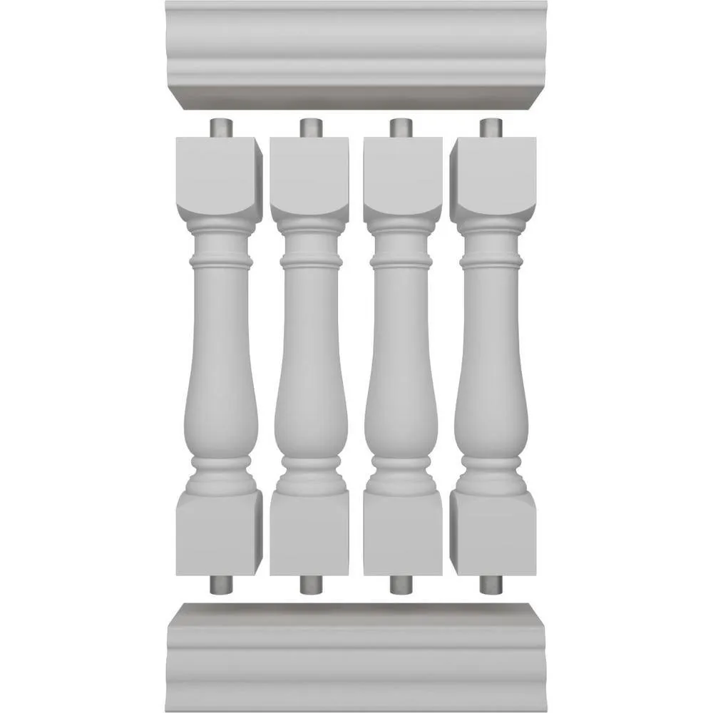 Ekena Millwork Fiberthane Oxford Balustrade 24 in. L x 42 in. H Fiberglass Railing Kit, photo 5 of 6