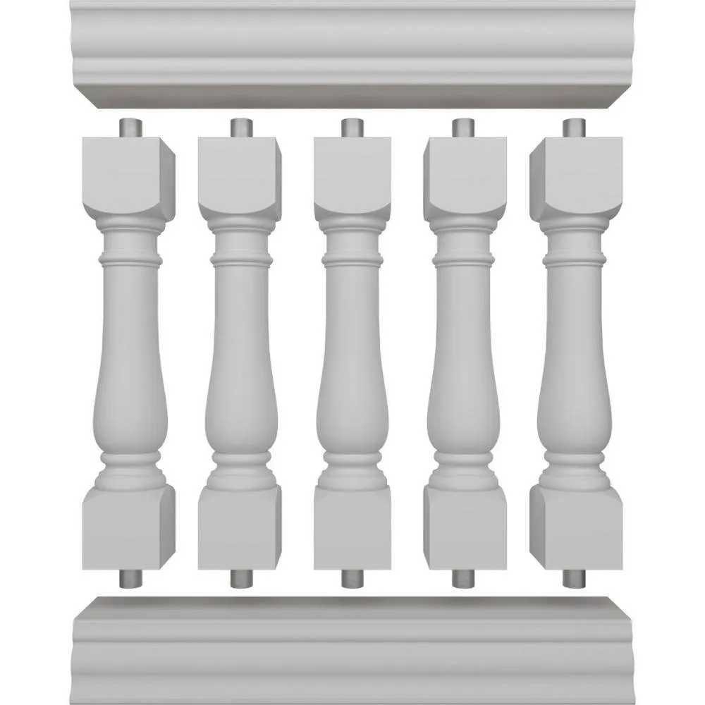Ekena Millwork Fiberthane Oxford Balustrade 36 in. L x 42 in. H Fiberglass Railing Kit, photo 5 of 6